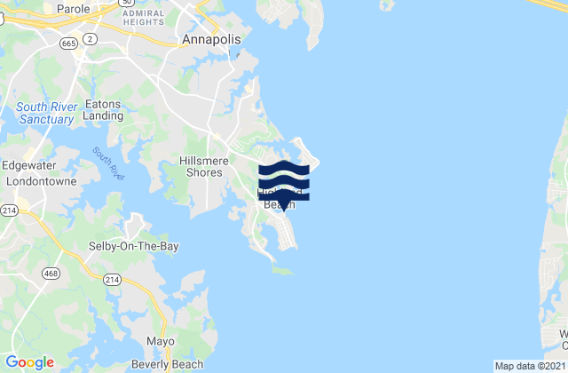 Karte der Gezeiten Fishing Creek entrance Bay, United States