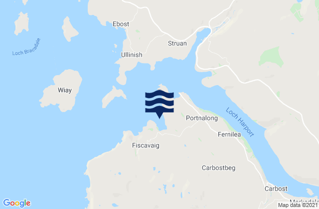 Karte der Gezeiten Fiskavaig Bay, United Kingdom