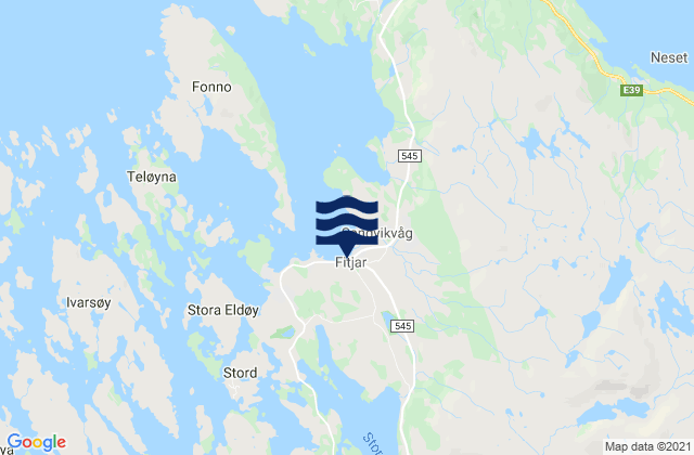 Karte der Gezeiten Fitjar, Norway