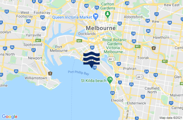 Karte der Gezeiten Fitzroy North, Australia