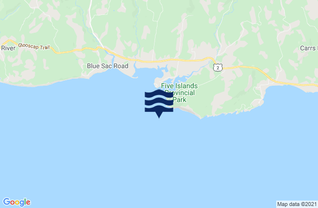 Karte der Gezeiten Five Islands, Canada