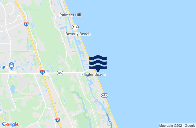 Karte der Gezeiten Flagler Beach, United States