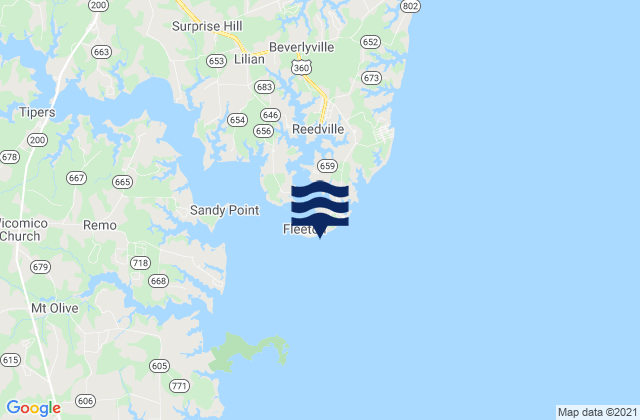 Karte der Gezeiten Fleeton Point, United States