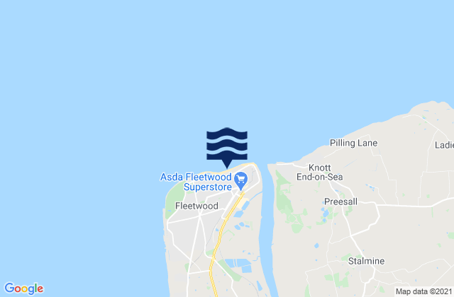 Karte der Gezeiten Fleetwood Beach, United Kingdom