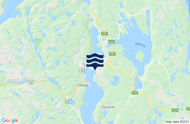 Karte der Gezeiten Flekkefjord, Norway