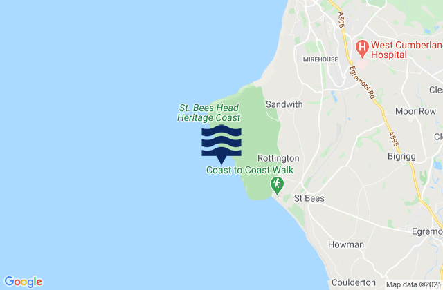Karte der Gezeiten Fleswick Bay, United Kingdom