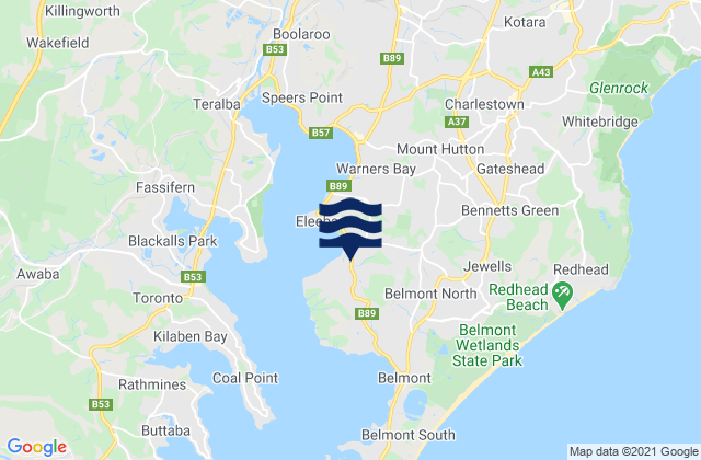 Karte der Gezeiten Floraville, Australia