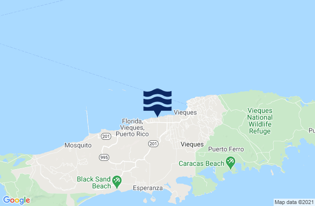Karte der Gezeiten Florida Barrio, Puerto Rico