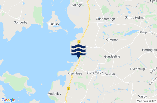 Karte der Gezeiten Fløng, Denmark