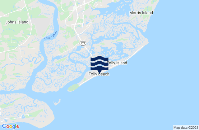 Karte der Gezeiten Folly Beach, United States