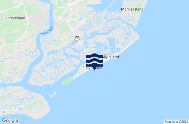 Karte der Gezeiten Folly Beach Pier, United States