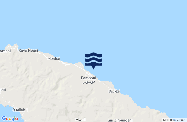 Karte der Gezeiten Fomboni, Comoros