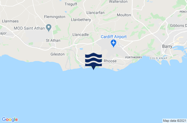 Karte der Gezeiten Fontygary (Ffontygari) Bay Beach, United Kingdom