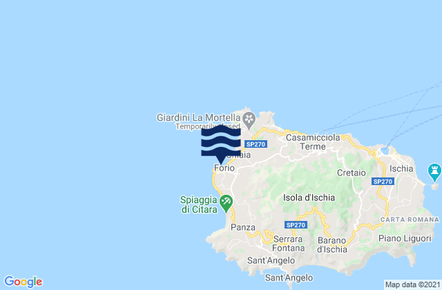 Karte der Gezeiten Forio, Italy