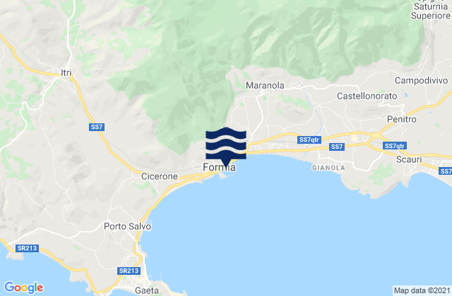 Karte der Gezeiten Formia, Italy