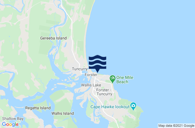 Karte der Gezeiten Forster, Australia