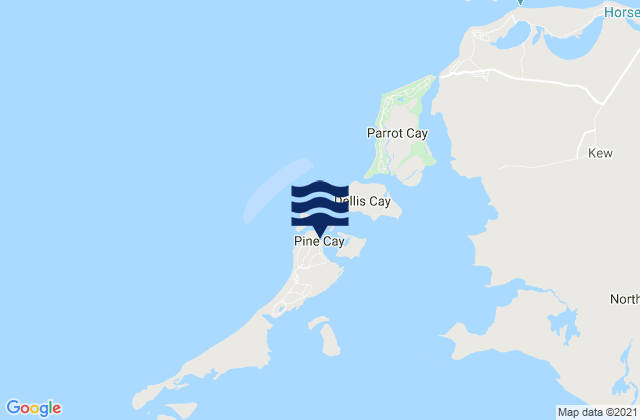 Karte der Gezeiten Fort George Cut (Pine Cay), Haiti