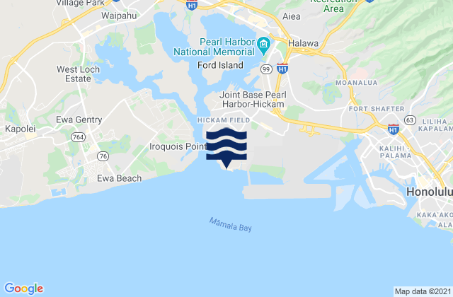 Karte der Gezeiten Fort Kamehameha Beach, United States
