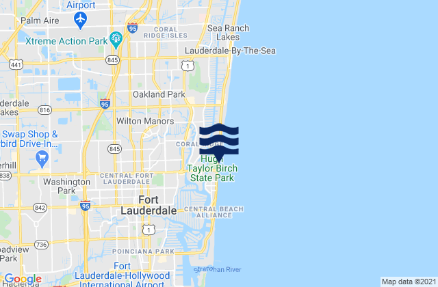 Karte der Gezeiten Fort Lauderdale 14th Street, United States