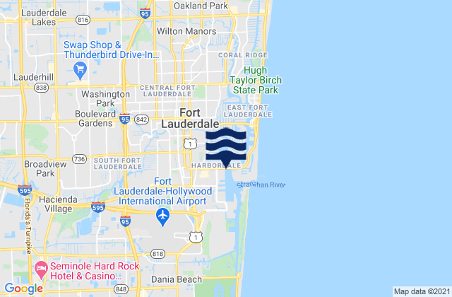 Karte der Gezeiten Fort Lauderdale, United States