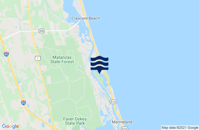 Karte der Gezeiten Fort Matanzas Matanzas River ICWW, United States