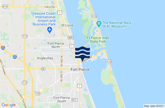 Karte der Gezeiten Fort Pierce South Beach Causeway, United States