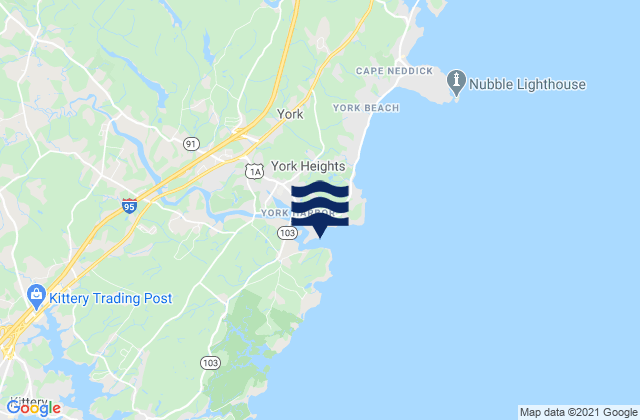 Karte der Gezeiten Fort Point (York Harbor), United States