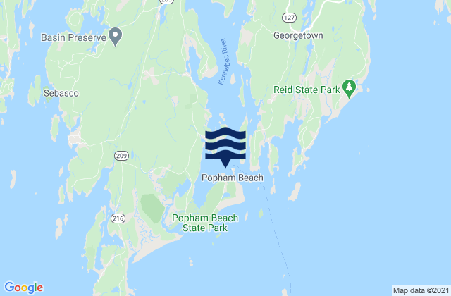 Karte der Gezeiten Fort Popham Hunniwell Point, United States