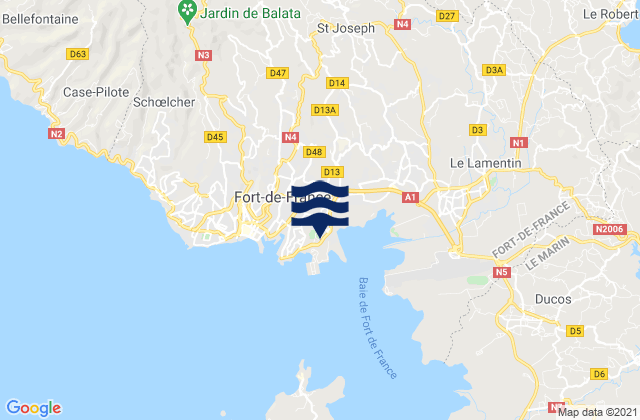 Karte der Gezeiten Fort de France, Martinique
