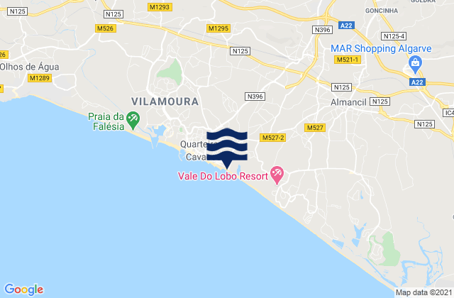 Karte der Gezeiten Forte Novo, Portugal