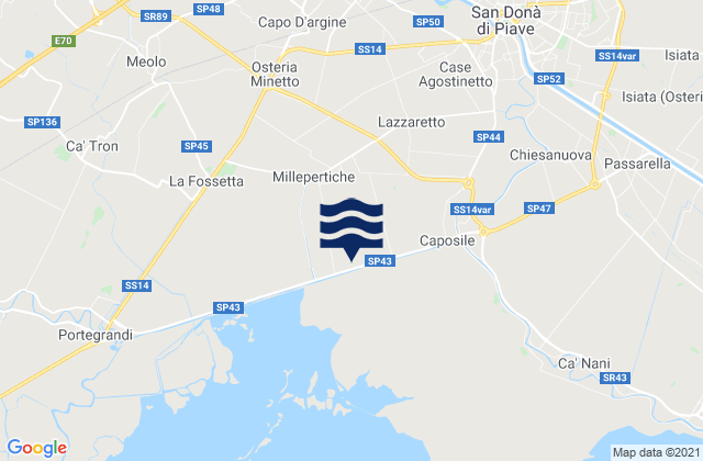 Karte der Gezeiten Fossalta di Piave, Italy