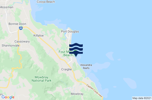 Karte der Gezeiten Four Mile Beach, Australia
