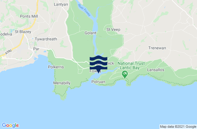 Karte der Gezeiten Fowey Harbour, United Kingdom