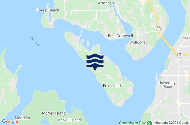 Karte der Gezeiten Fox Island, United States