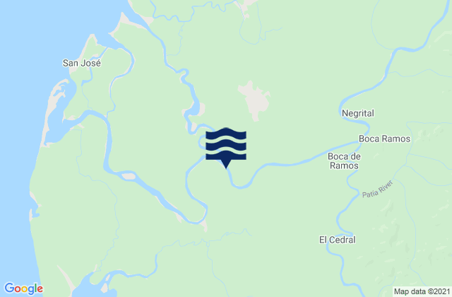 Karte der Gezeiten Francisco Pizarro, Colombia