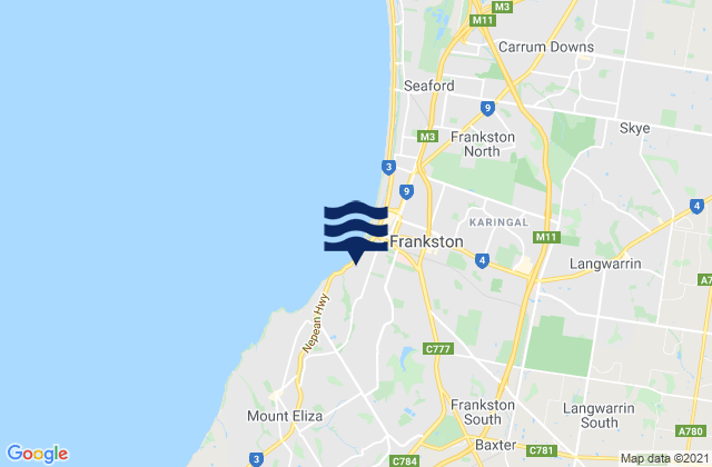 Karte der Gezeiten Frankston South, Australia