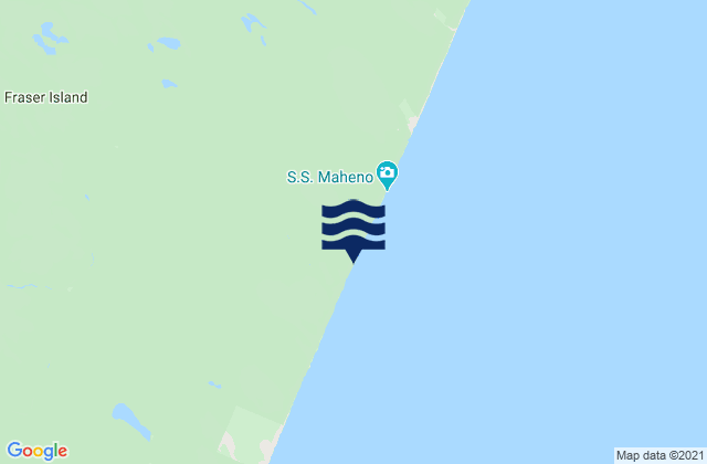 Karte der Gezeiten Fraser Island - Maheno Wreck, Australia