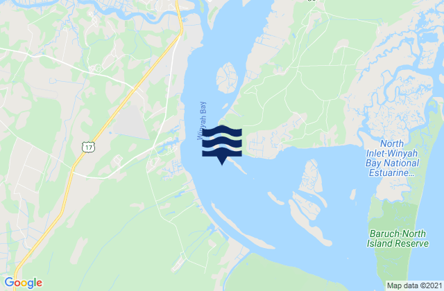 Karte der Gezeiten Frazier Point south of, United States