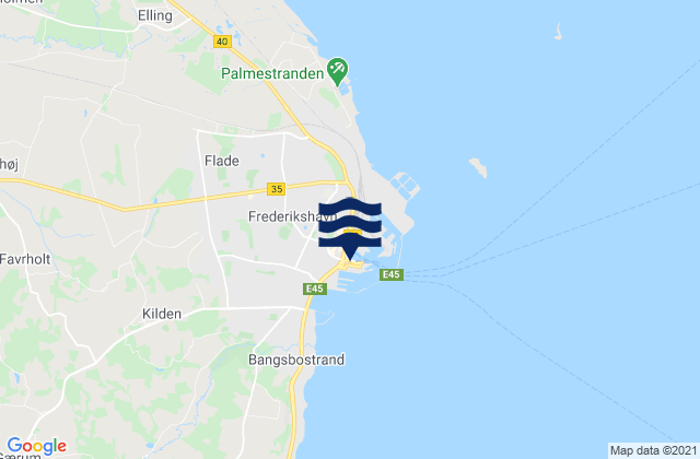 Karte der Gezeiten Frederikshavn, Denmark