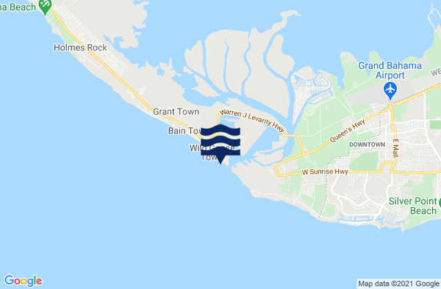 Karte der Gezeiten Freeport Harbour, Bahamas