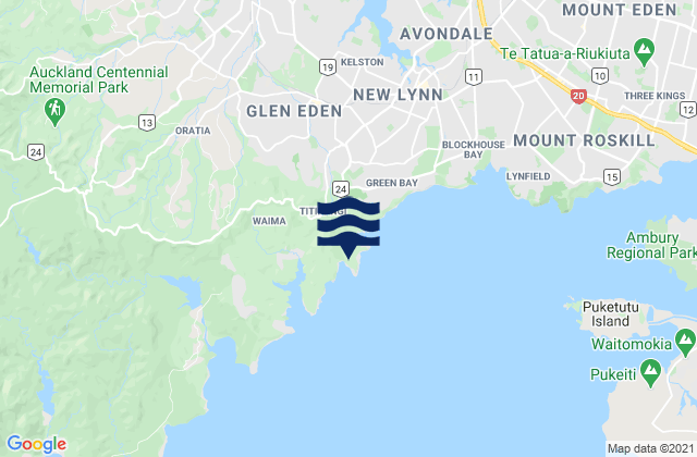 Karte der Gezeiten French Bay (Otitori Bay), New Zealand