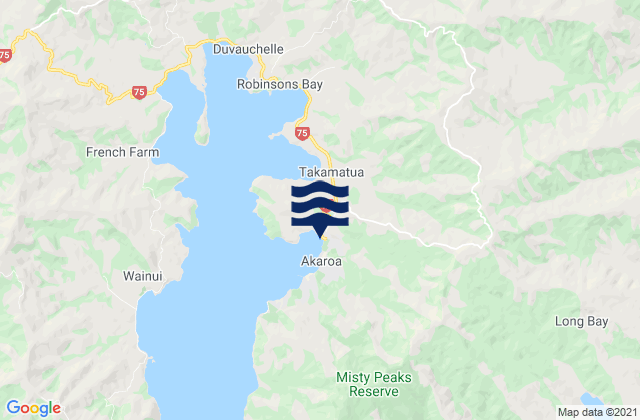 Karte der Gezeiten French Bay - Akaroa, New Zealand