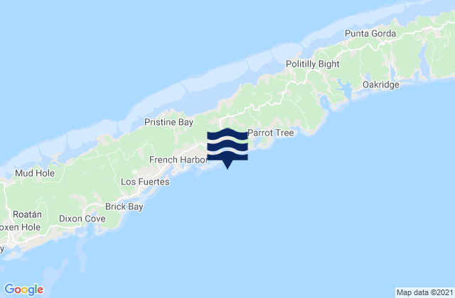Karte der Gezeiten French Harbor, Honduras