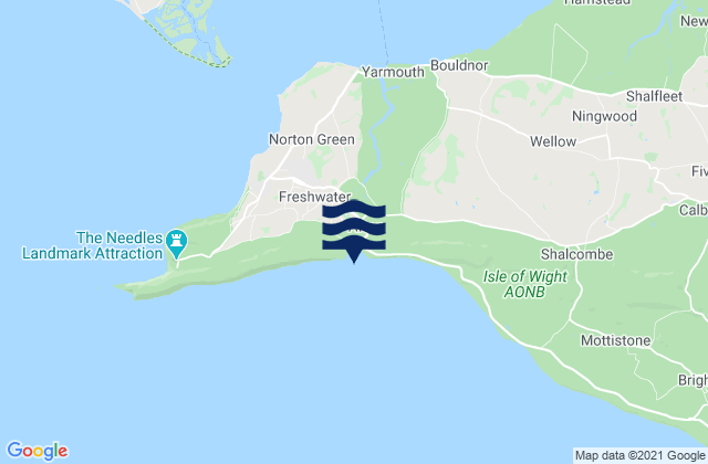 Karte der Gezeiten Freshwater Bay Beach, United Kingdom