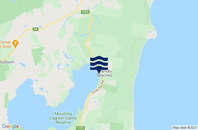 Karte der Gezeiten Friendly Beaches, Australia