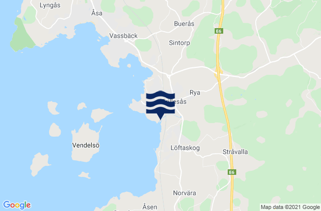 Karte der Gezeiten Frillesås, Sweden