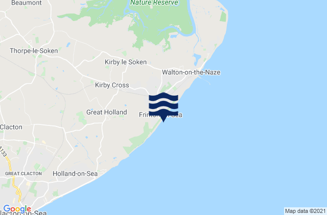 Karte der Gezeiten Frinton-on-Sea Beach, United Kingdom