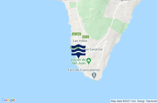 Karte der Gezeiten Fuencaliente de la Palma, Spain