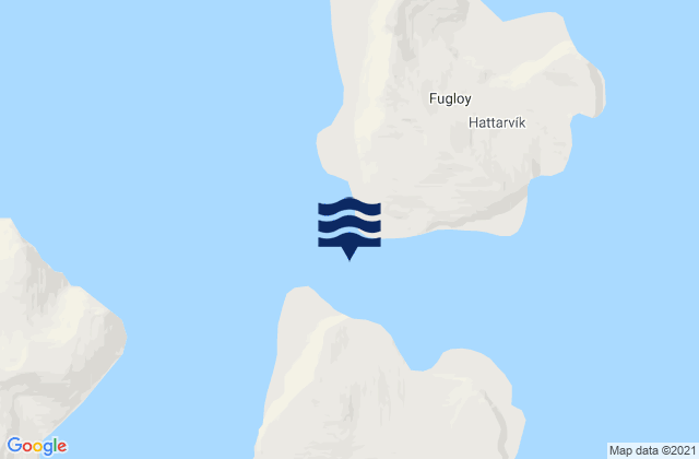Karte der Gezeiten Fugloyarfjørður, Faroe Islands