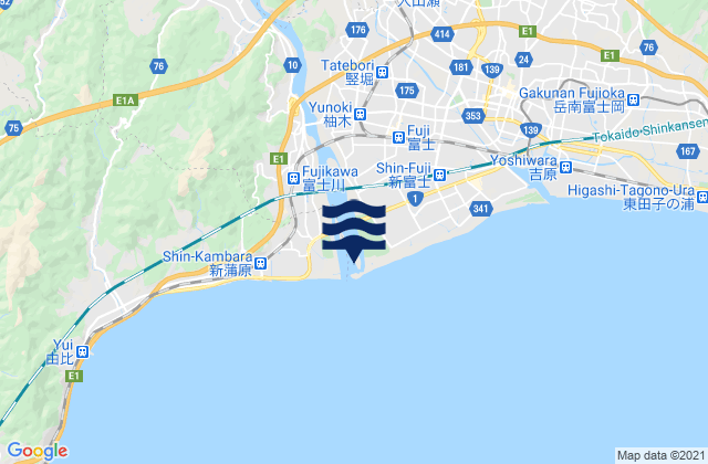 Karte der Gezeiten Fujinomiya, Japan